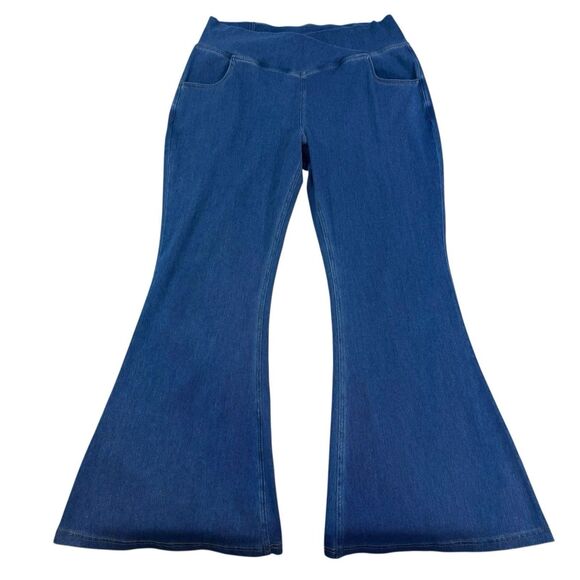 Halara Flex High Waisted Crossover Pocket Washed Casual Plus Size 2X Jeans - Picture 2 of 6